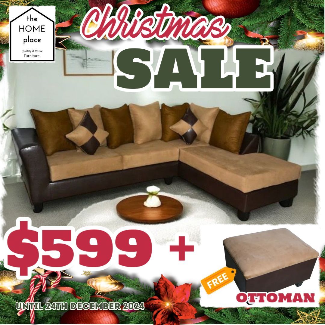 Christmas Sale, Brand New Sectional + FREE Ottoman Ready for Delivery 🚛
