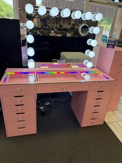 Pink Makeup Vanity Set