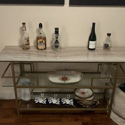 Modern Gold-Tone Metal Console/Sofa Table