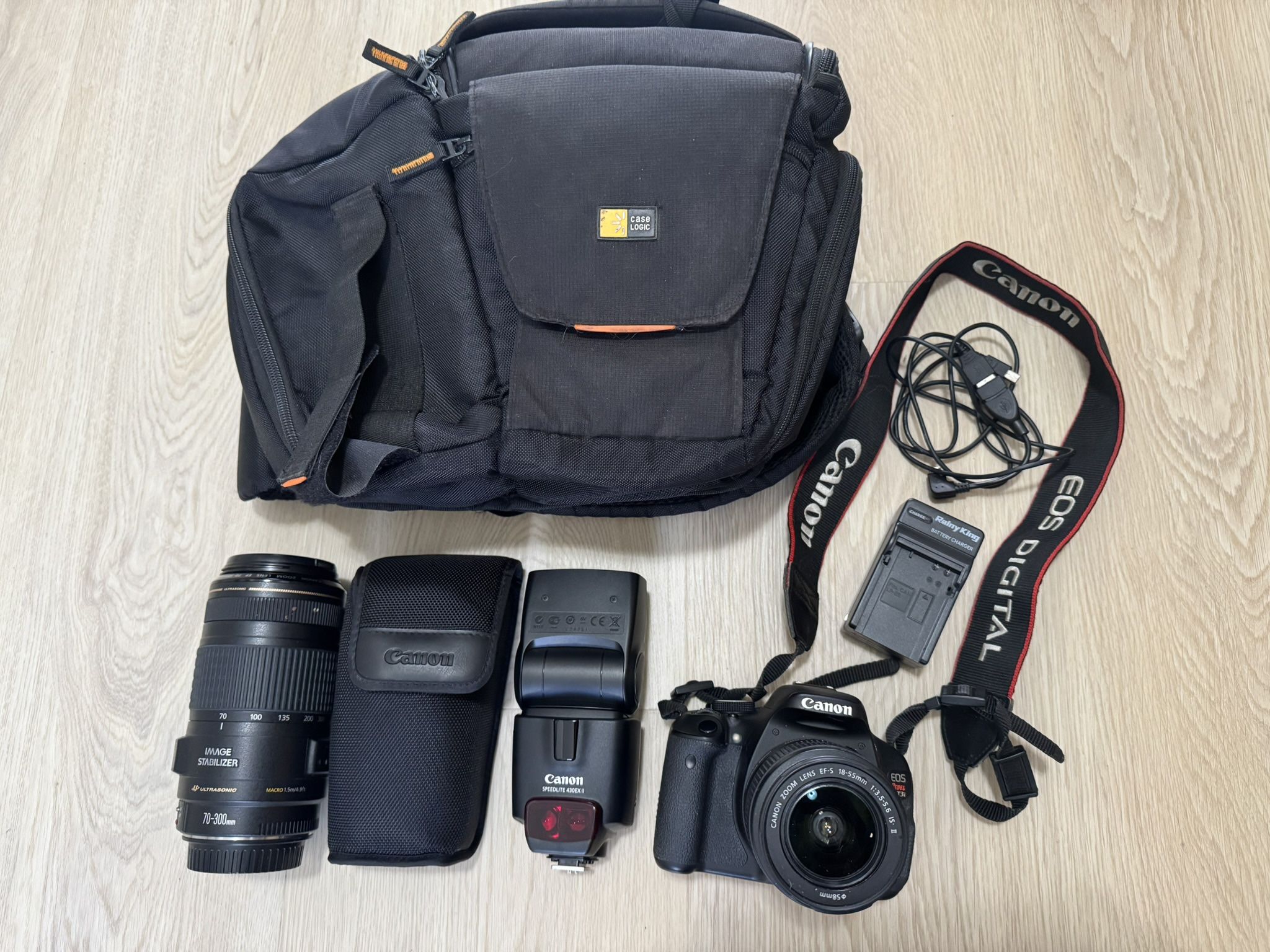 Canon Rebel T3i Digital Camera With 18-55mm Lens And 70-300mm. Also Comes With 430ex Speedlite Flash and Camera Bag In Nice Condition $240 set price