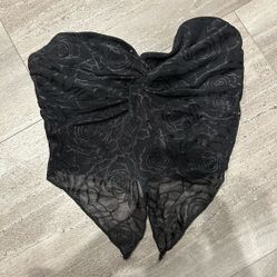 Bundle of 2 Shein Black &amp; White Strapless Lace Tops
