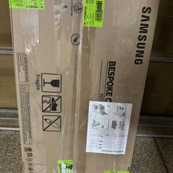 A Pair Of Samsung Bespoke Stainless Steel Bottom Refrigerator Panels