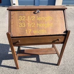 Vintage Oak drop front secretary desk $275 obo