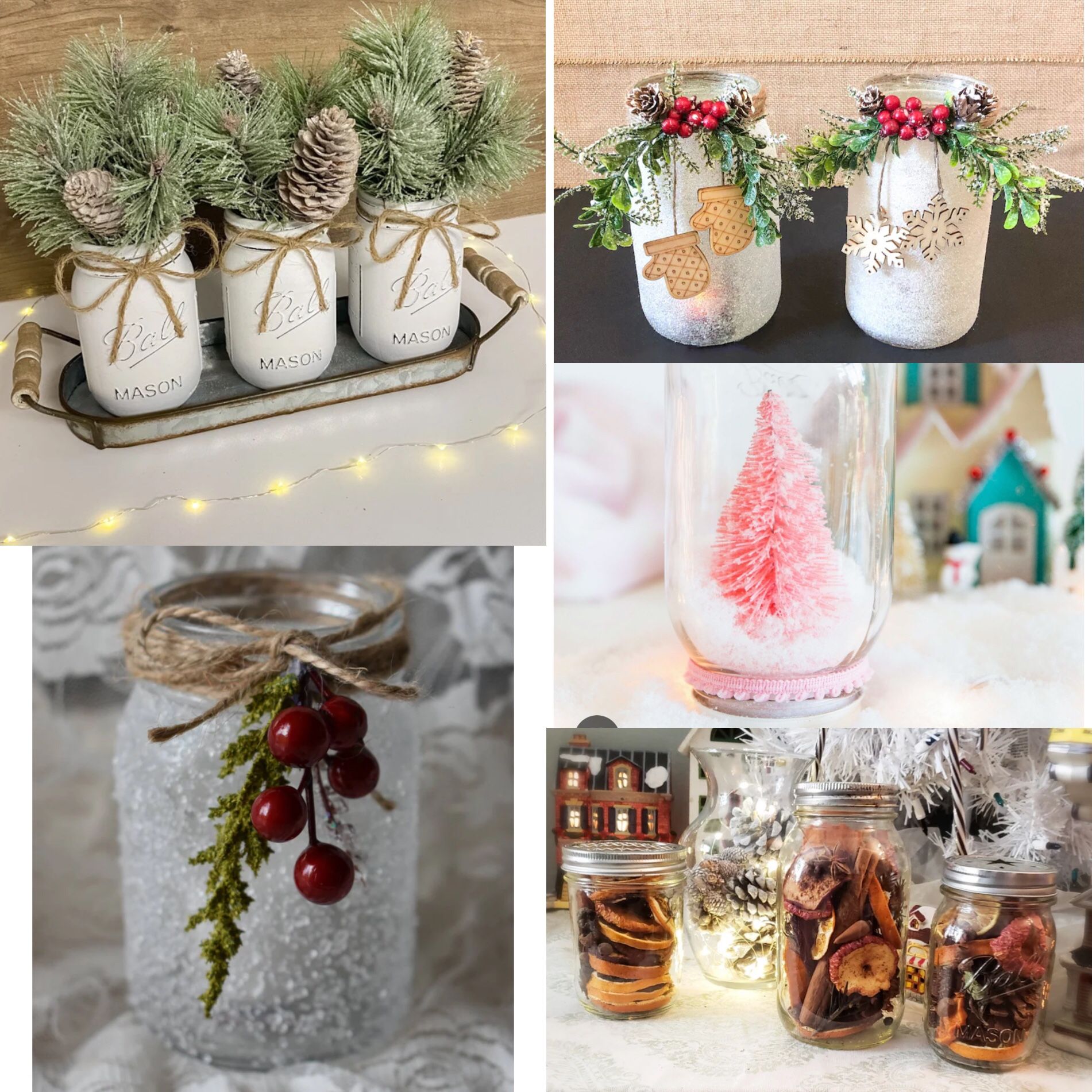 Christmas Decoration Craft Glass Jars