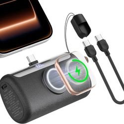 RORRY PalmGo Portable Charger Power Bank 10000mAh 3-in-1 Mini Battery Pack