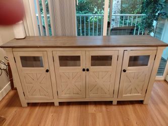 Farmhouse TV Stand Console Cabinet