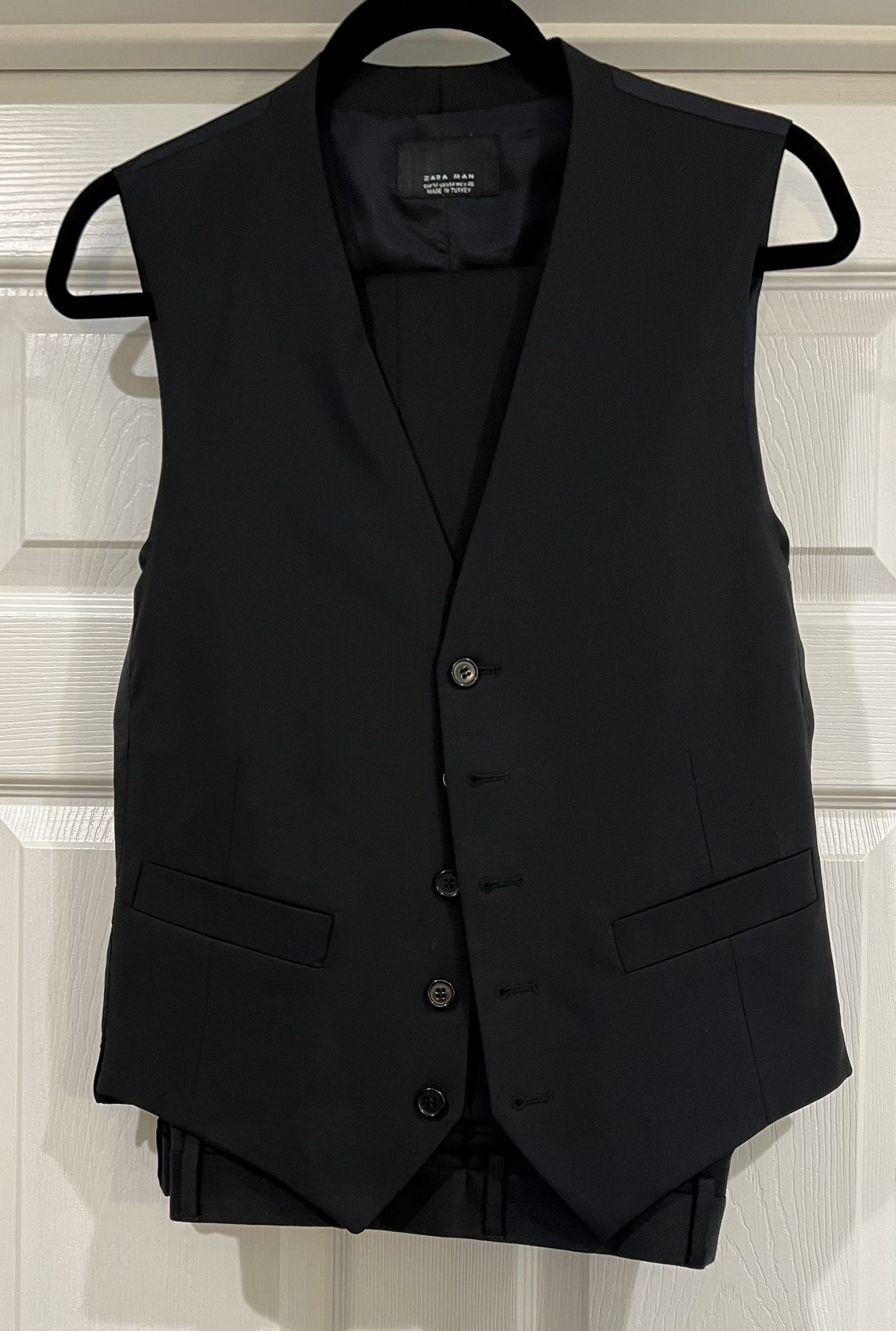 Zara Men’s Black Slacks And Vest Combo