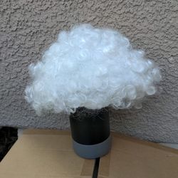 Halloween Costume Party White Curled Wig