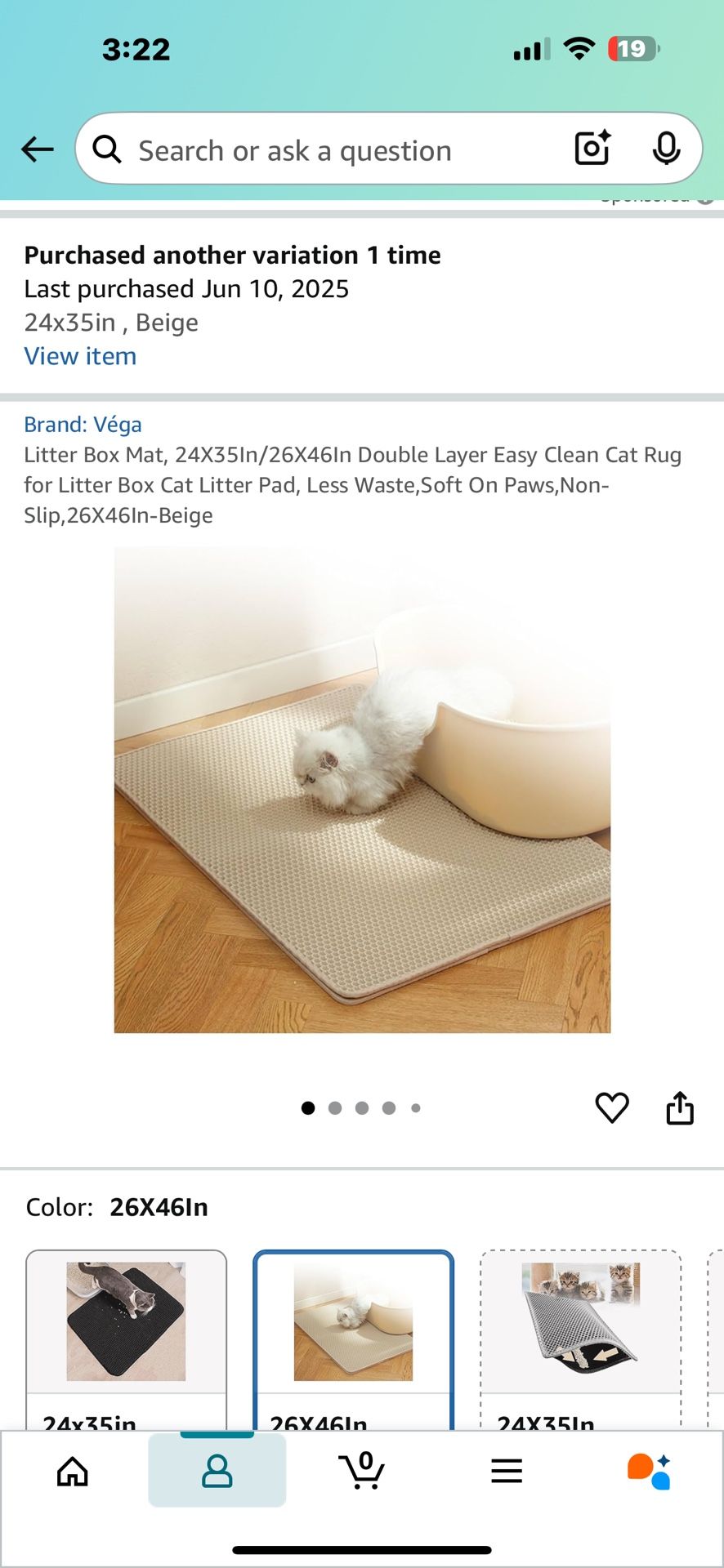 Litter box mat