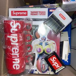Supreme Stacking Cups, Supreme  Female Torso, Supreme Lighter and “Dont ask me for shit stamp” $200