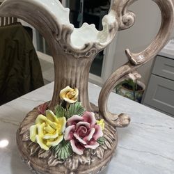 Vintage Porcelain vase/pitcher italian capidomonte