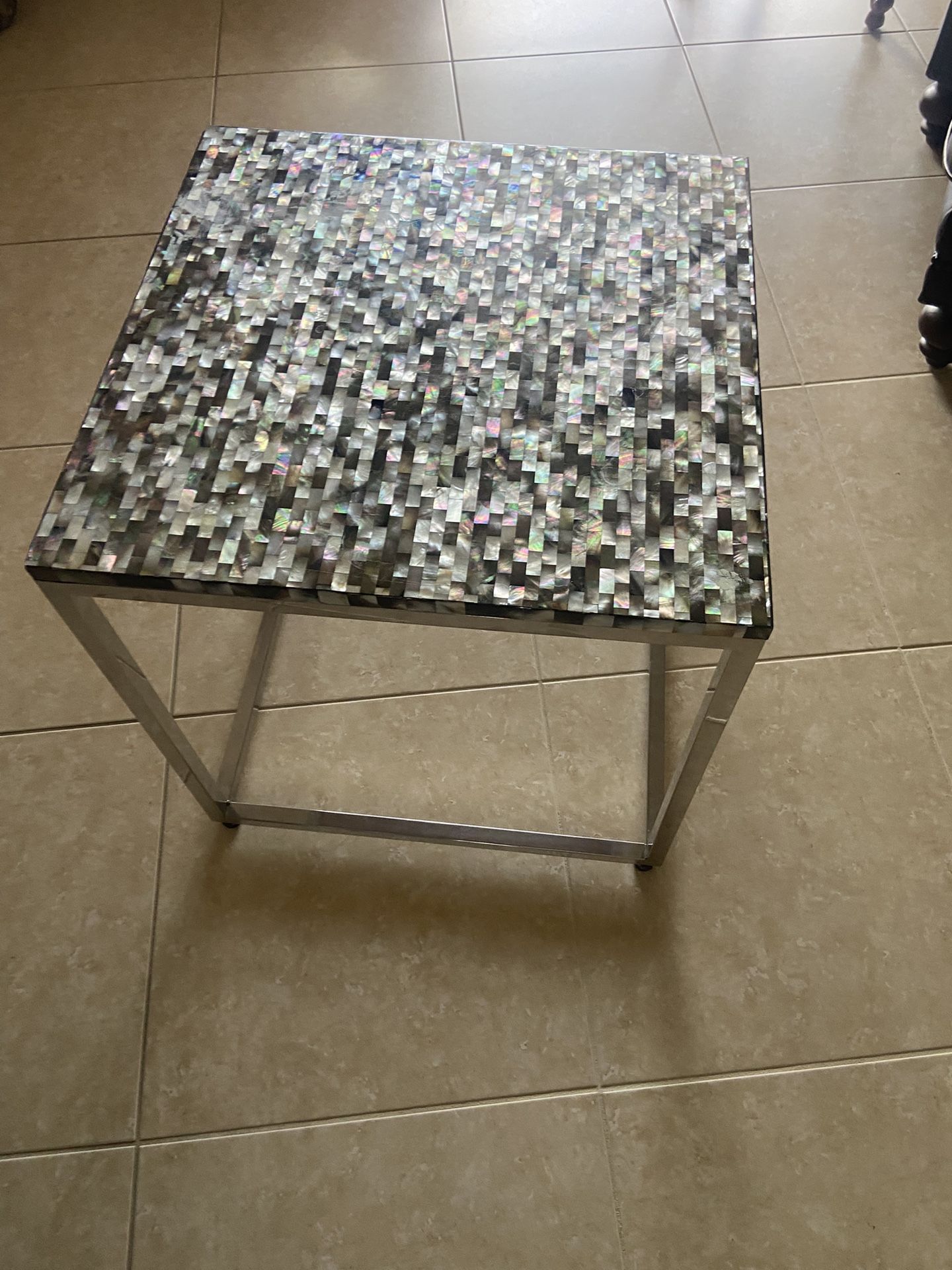 Mother Of Pearl Modern End Table
