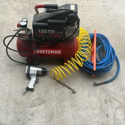 Craftsman Air Compressor/Hoses/ Impact Gun 