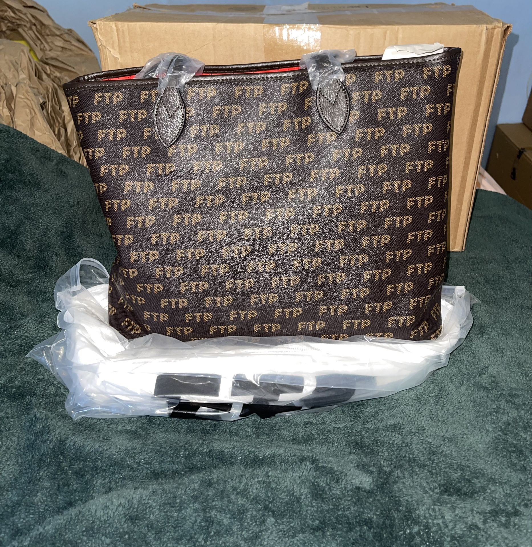 FTP Logo Répété Brown Tote Bag