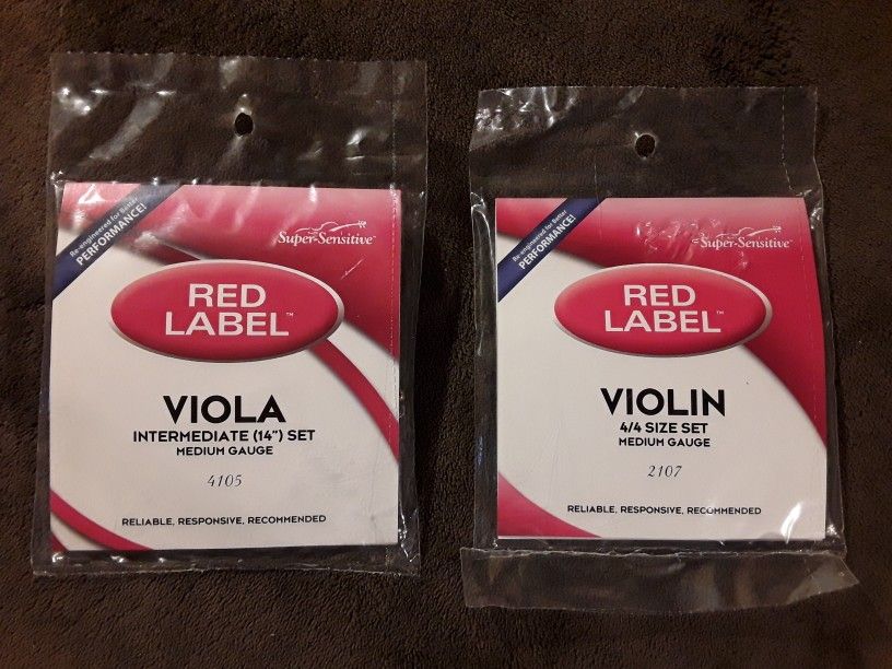 Super-Sensitive Red Label Viola & Violin String Sets