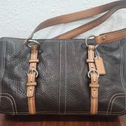Coach Pebbled Leather Brown Tote - #12339