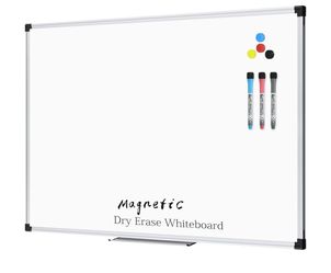 XBoard Magnetic Dry Erase Whiteboard 48 x 36 Inch, 4' x 3' Premium White Board for Wall with Marker Tray, Silver Aluminum Frame Presentation Board for