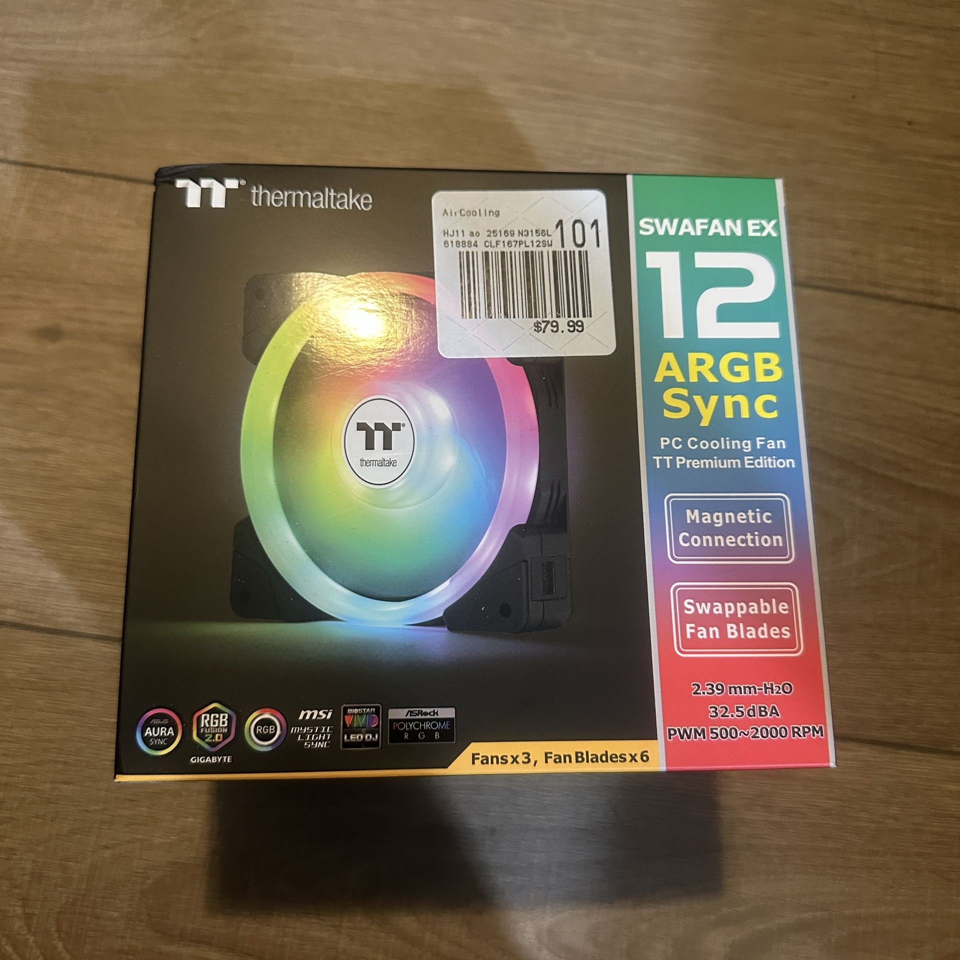 unopened thermaltake magnetic argb pc fans
