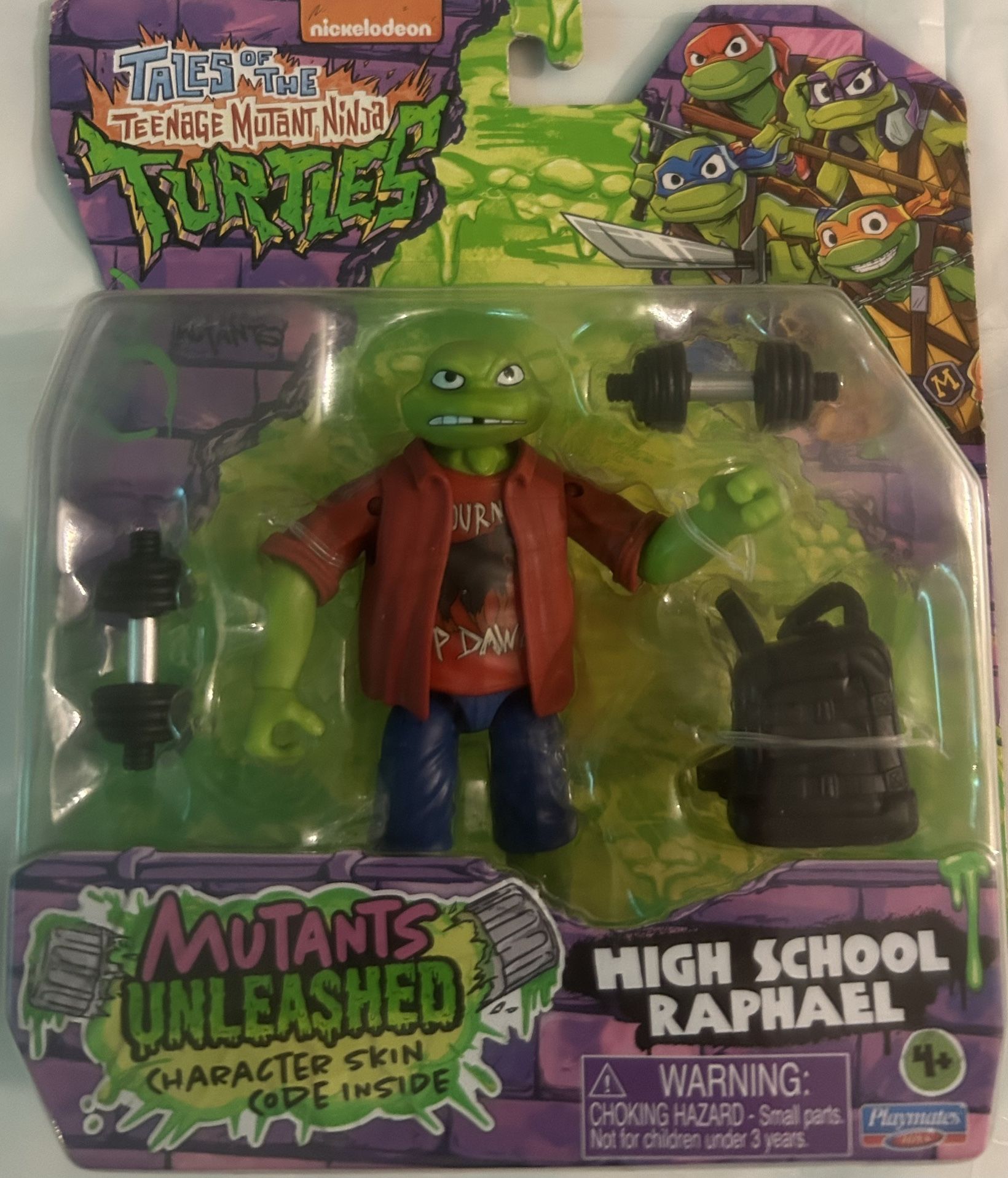 TEENAGE MUTANT NINJA TURTLES Mutants Unleashed HIGH SCHOOL RAPHAEL ACTION FIGURE