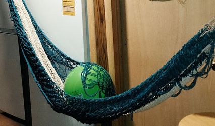 VTG HANDMADE CROCHET HAMMOCK, ONE PERSON SWING