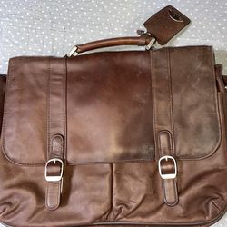 Samsonite leather briefcase /laptop  bag and Dell canvas laptop bag