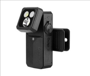 Oclip 2 Ultra Clip Flashlight 1 UV Floodlight, Red & Spotlight BLACK