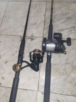 Conventional and spinning reels and rods