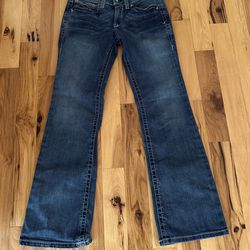 ARIAT “real”denim Mid Rise Boot Cut Jeans SZ 27 New Without Tags Retail $70