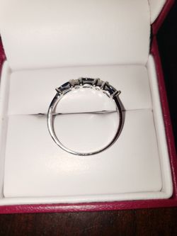 Authentic Sapphire and diamond wedding set