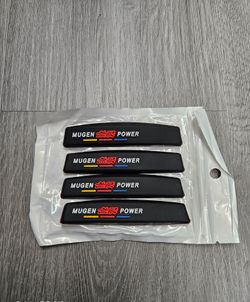 BRAND NEW UNIVERSAL 4PCS MUGEN POWER CAR DOOR EDGE GUARD RUBBER ANTI-SCRATCH STRIP PROTECTOR