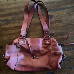 Fossil Red Leather Shoulder Bag/Purse