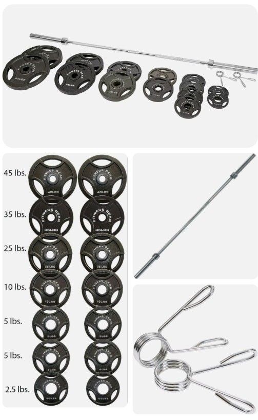 Fitness Gear 300 lb. Olympic Weight Set Plates Bar $699.99