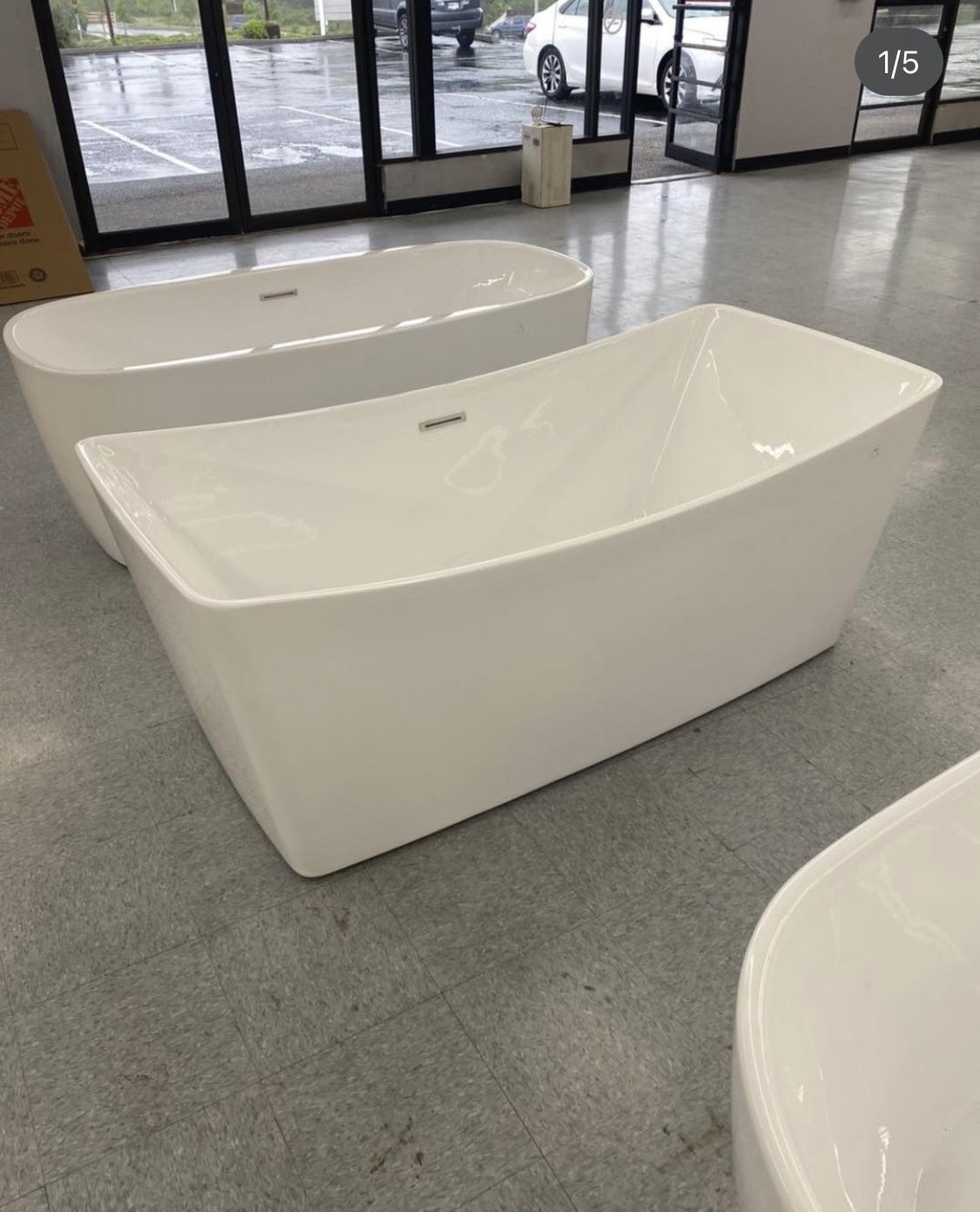 Freestanding bathtub 65” fiberglass acrylic