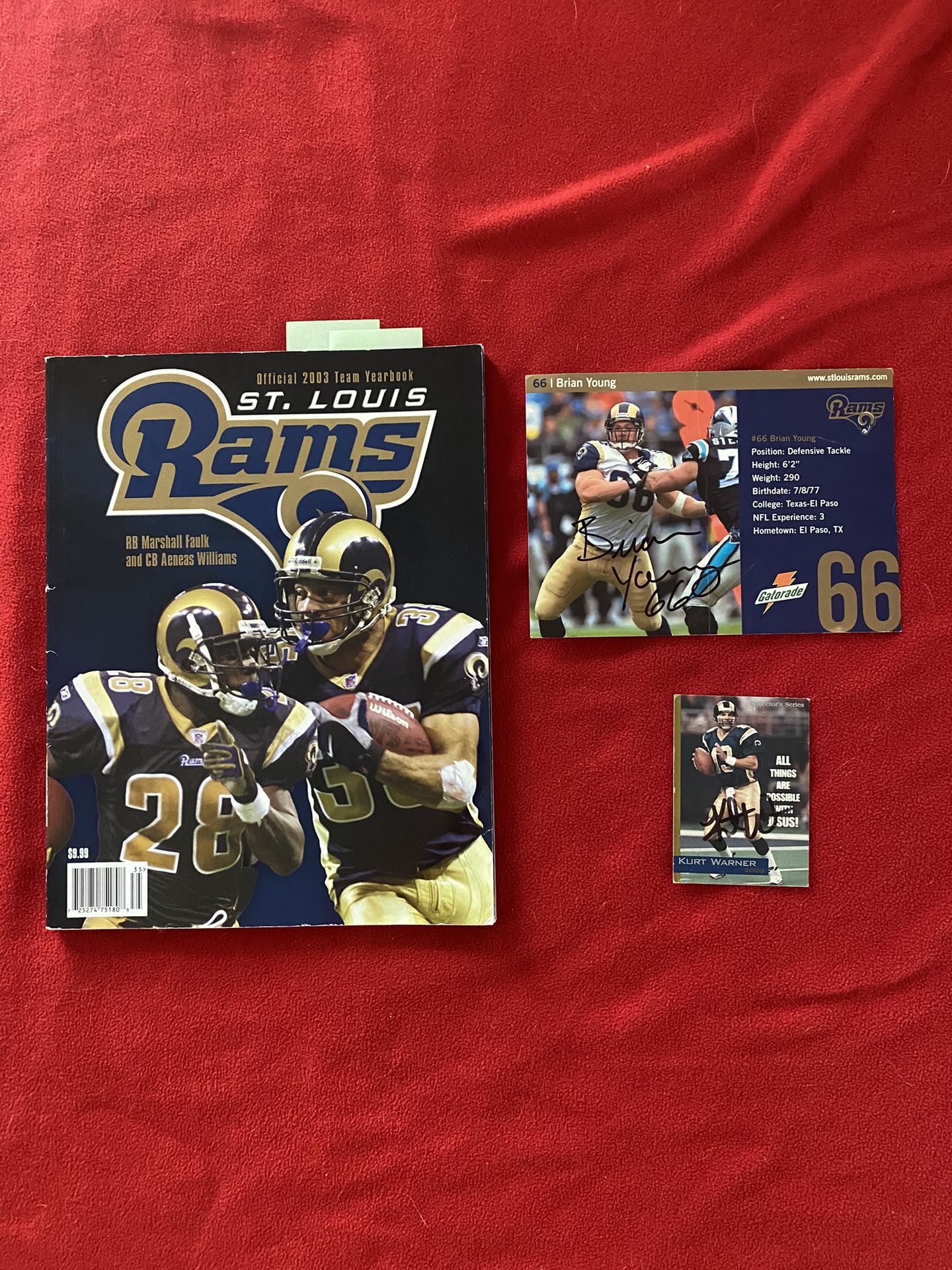 Four Saint Louis Rams Autographs