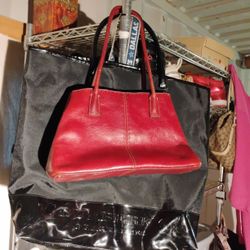 Red Leather Handbag- VERY CLEAN!!!