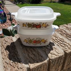 Vintage Corning Ware Casserole Dishes W Lids