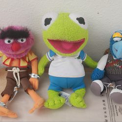 Disney Park Muppets Baby Kermit, Gonzo, Animal Plush 