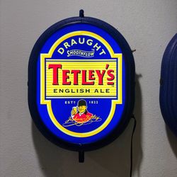 Tetley's English Ale illuminated pub sign