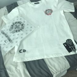 Red White Black Chrome Heart Shirt Size Medium