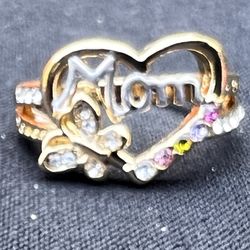 Gold Tone Mom Ring Size 9 New