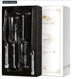 Wedding Champagne Flutes and Cake Knife Set for Celebrations