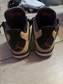Air Jordan 4 Sneakers Gold Black Red size 6/5