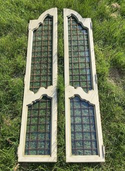 Shutters Wood With Heavy Glass And Brass Grid