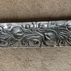 Pewter platter -Anthurium Design
