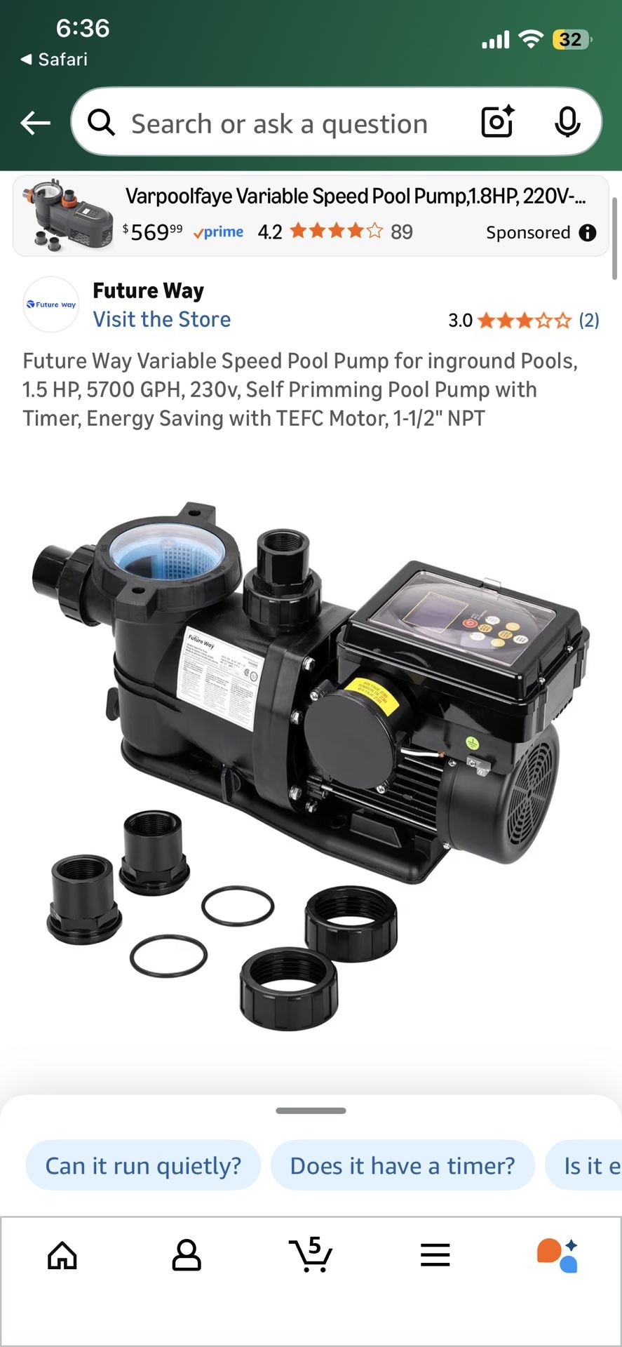 new 1.5HP pool Pump