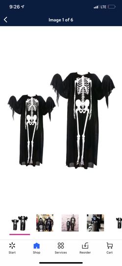 Boys small skeleton robe