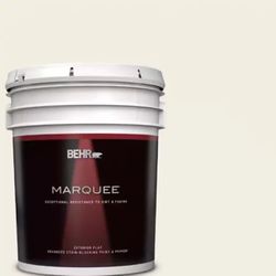 BEHR MARQUEE 5 gal. #12 Swiss Coffee Flat Exterior Paint & Primer