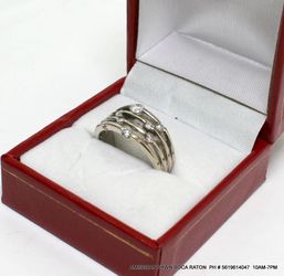 14kt White Gold Dewdrop Diamond Band Ring 1/2 ctw Size 7 