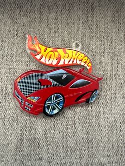 2001 Hot Wheels Plastic Race Car Christmas Ornament