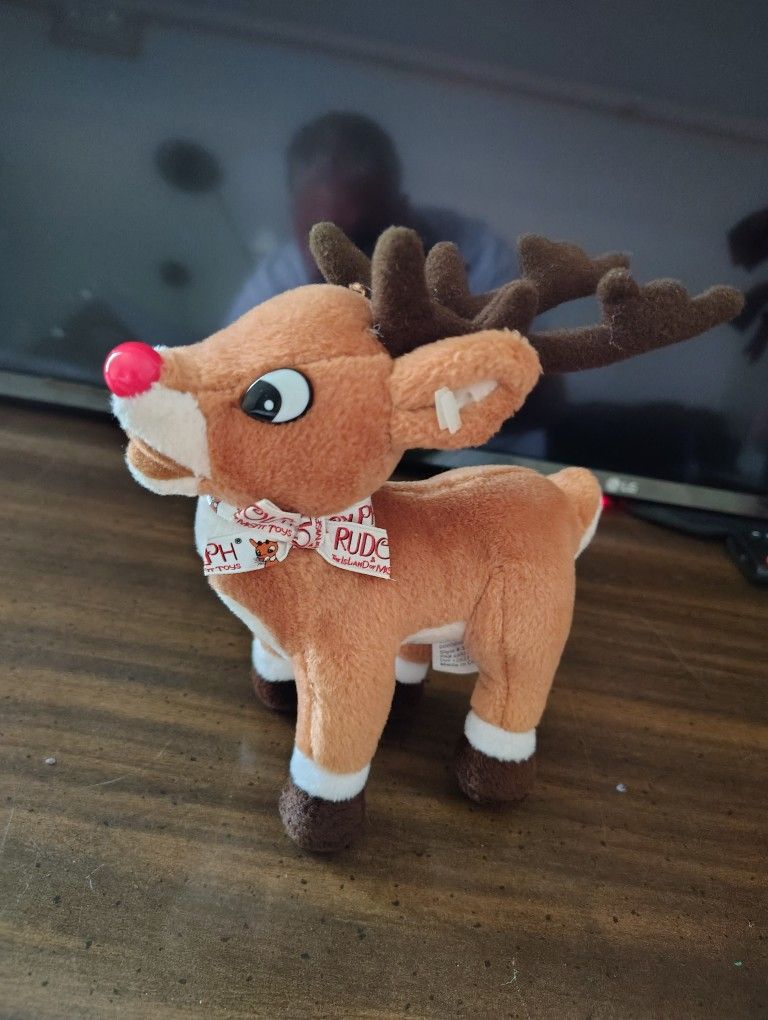 CVS STUFFINS ISLAND OF MISFITS RUDOLPH RED NOSE REINDEER ANTLERS BEAN
BAG PLUSH
